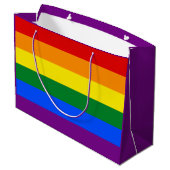 LGBT vlag Drawstring Backpack Groot Cadeauzakje (Achterkant Gekanteld)