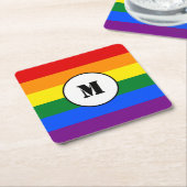 LGBT vlag Drawstring Backpack Kartonnen Onderzetters (Schuin)