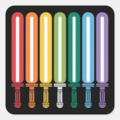 LGBT-vlag Gay Pride Vierkante Sticker (Voorkant)