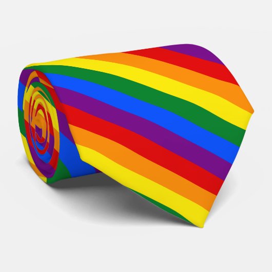 LGBT-vlag gestript stropdas (Opgerold)