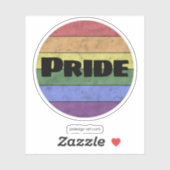  LGBT-vlag in nood zwarte tekst Pride Sticker (Vel)