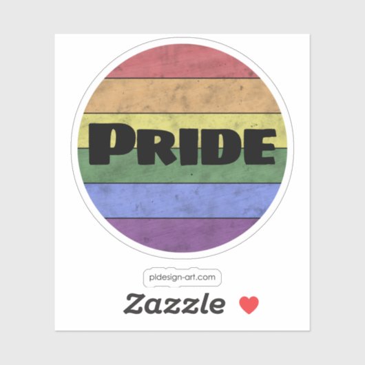  LGBT-vlag in nood zwarte tekst Pride Sticker (Vel)