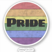  LGBT-vlag in nood zwarte tekst Pride Sticker (Voorkant)