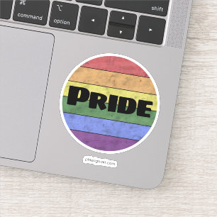 LGBT-vlag in nood zwarte tekst Pride Sticker