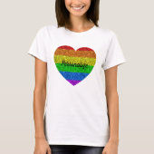 LGBT vlag levendige enkels hartliefde personaliser T-shirt (Voorkant)
