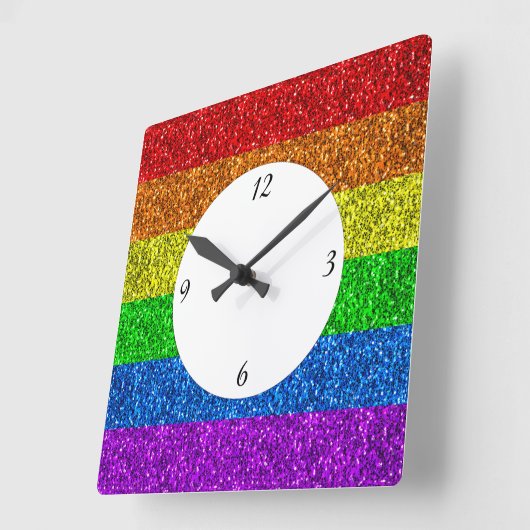 LGBT vlag levendige enkels met cijfers Vierkante Klok (Hoek)