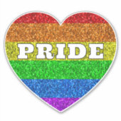 LGBT vlag levendige regenboog glitter hart Pride Sticker (Voorkant)