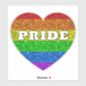 LGBT vlag levendige regenboog glitter hart Pride Sticker (Vel)