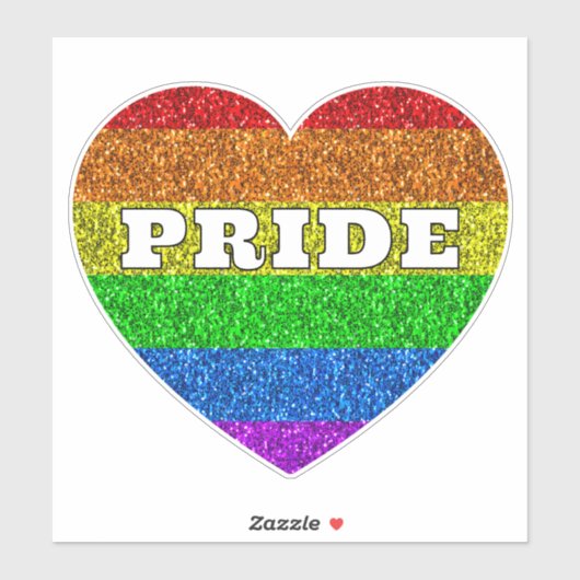 LGBT vlag levendige regenboog glitter hart Pride Sticker (Vel)