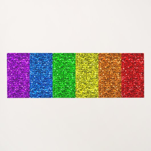 LGBT vlag levendige regenboog glitter sparkle trot Yogamat (Achterkant (horizontaal))