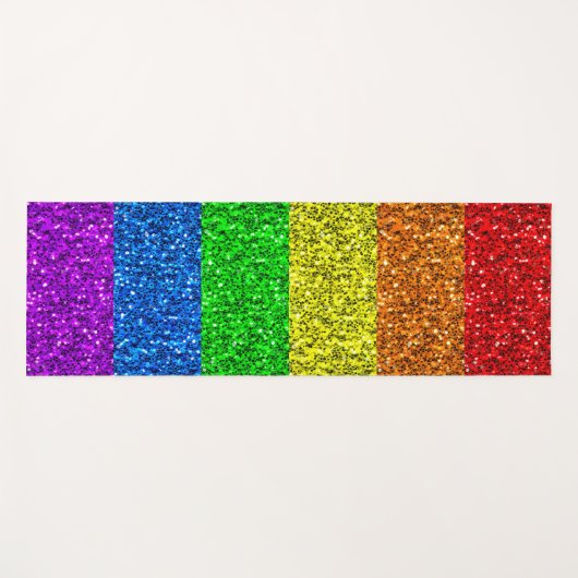 LGBT vlag levendige regenboog glitter sparkle trot Yogamat (Voorkant (horizontaal))