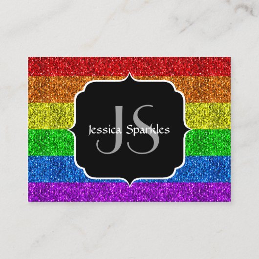 LGBT vlag levendige regenboog glitters schittering Visitekaartje (Achterkant)