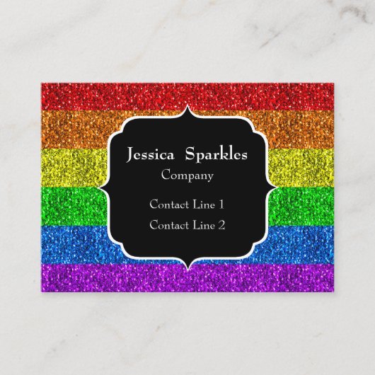 LGBT vlag levendige regenboog glitters schittering Visitekaartje (Voorkant)