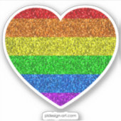 LGBT-vlag levendige regenbooglitter zorgt voor har Sticker (Voorkant)