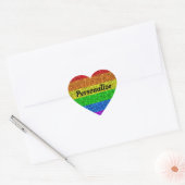 LGBT vlag levendige regenboogvonken personaliseren Hart Sticker (Envelop)