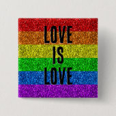 LGBT vlag levendige Sparkle Love tekst aanpassen Vierkante Button 5,1 Cm (Voorkant)