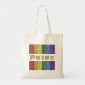  LGBT-vlag met zwarte tekst Pride Tote Bag (Voorkant)