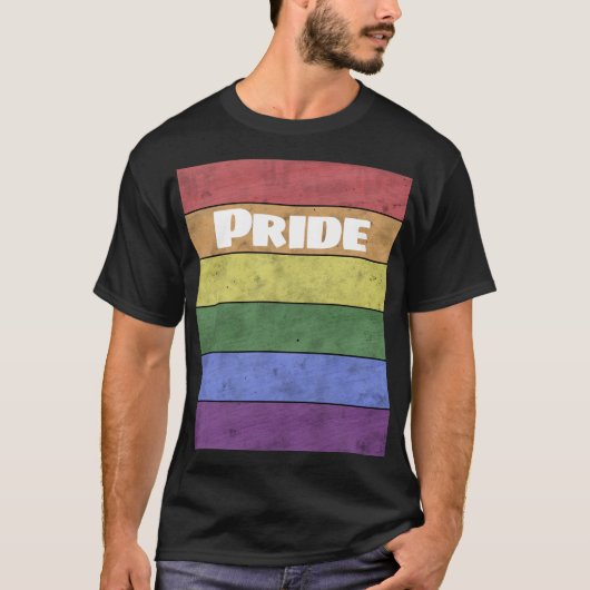 LGBT vlag onderdrukt witte tekst Pride T-shirt (Voorkant)