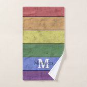  LGBT-vlag: ongeremde regenboogmonogram Bad Handdoek (Handdoek)