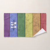  LGBT-vlag: ongeremde regenboogmonogram Bad Handdoek (Handdoek)