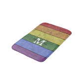  LGBT-vlag: ongeremde regenboogmonogram Badmat (Gekanteld)