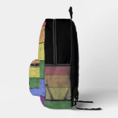  LGBT-vlag: ongeremde regenboogmonogram Bedrukte Rugzak (Rechts)