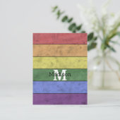 LGBT-vlag: ongeremde regenboogmonogram Briefkaart (Staand voorkant)