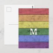  LGBT-vlag: ongeremde regenboogmonogram Briefkaart (Voorkant / Achterkant)