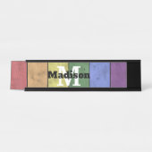  LGBT-vlag: ongeremde regenboogmonogram Bureau Naambordje (Voorkant)
