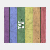  LGBT-vlag: ongeremde regenboogmonogram Fleece Deken (Voorkant (Horizontaal))