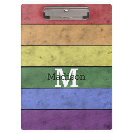  LGBT-vlag: ongeremde regenboogmonogram Klembord