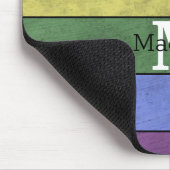 LGBT-vlag: ongeremde regenboogmonogram Muismat (Hoek)