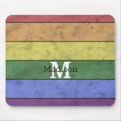 LGBT-vlag: ongeremde regenboogmonogram Muismat (Voorkant)