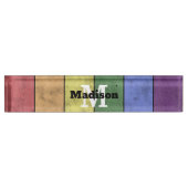  LGBT-vlag: ongeremde regenboogmonogram Naambordje (Voorkant)