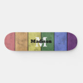  LGBT-vlag: ongeremde regenboogmonogram Persoonlijk Skateboard (Horizontaal)