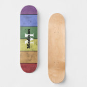  LGBT-vlag: ongeremde regenboogmonogram Persoonlijk Skateboard (Voorkant)