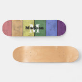  LGBT-vlag: ongeremde regenboogmonogram Persoonlijk Skateboard (Horizontaal)