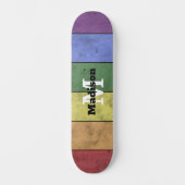  LGBT-vlag: ongeremde regenboogmonogram Persoonlijk Skateboard (Voorkant)