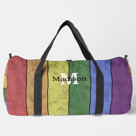  LGBT-vlag: ongeremde regenboogmonogram Plunjezak (Voorkant)