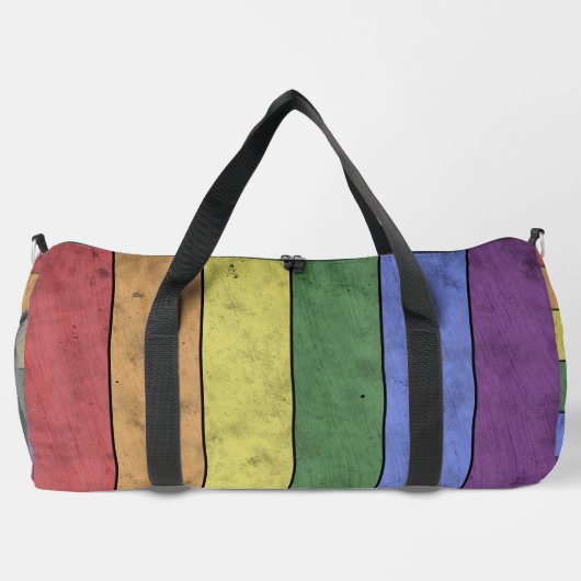  LGBT-vlag: ongeremde regenboogmonogram Plunjezak (Achterkant)