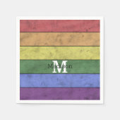  LGBT-vlag: ongeremde regenboogmonogram Servet (Voorkant)