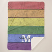  LGBT-vlag: ongeremde regenboogmonogram Sherpa Deken (Voorkant)