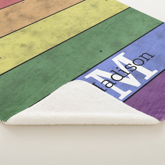  LGBT-vlag: ongeremde regenboogmonogram Sherpa Deken (3/4)