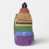  LGBT-vlag: ongeremde regenboogmonogram Sling Bag (Voorkant)