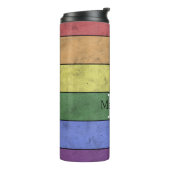 LGBT-vlag: ongeremde regenboogmonogram Thermosbeker (Gedraaid links)