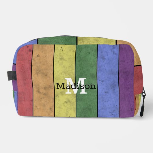  LGBT-vlag: ongeremde regenboogmonogram Toilettasje (Voorkant)