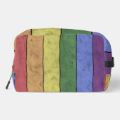  LGBT-vlag: ongeremde regenboogmonogram Toilettasje (Achterkant)