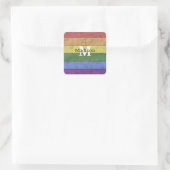  LGBT-vlag: ongeremde regenboogmonogram Vierkante Sticker (Tas)
