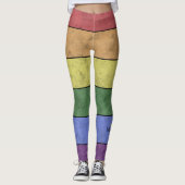 LGBT vlag pride noodgedwongen zwart Monogram Leggings (Voorkant)