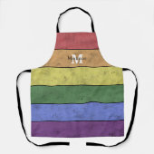 LGBT vlag pride noodgedwongen zwart Monogram Schort (Voorkant)